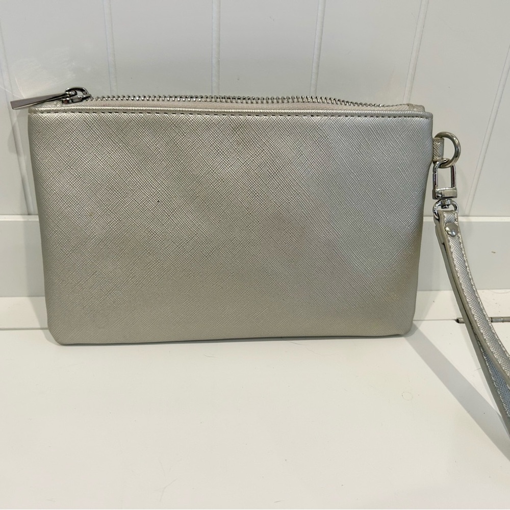 Express Silver Wristlet clutch